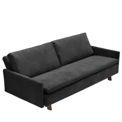 Wohnen Dreisitzer Bettcouch in Schwarz mit Eiche - Bornholma