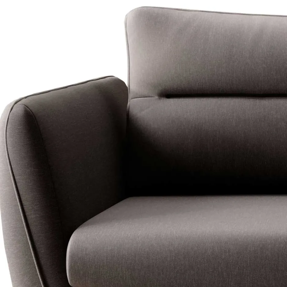 Wohnen Dreisitzer Bettsofa in Dunkelbraun meliert - Goal