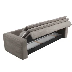 Wohnen Dreisitzer Bettsofa in Hellbraun Cord - Anyna