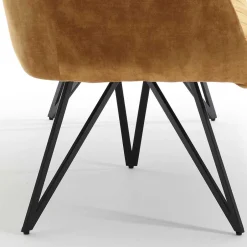 Wohnen Dreisitzer Esstisch Polsterbank in Ocker Velours - Cacassa