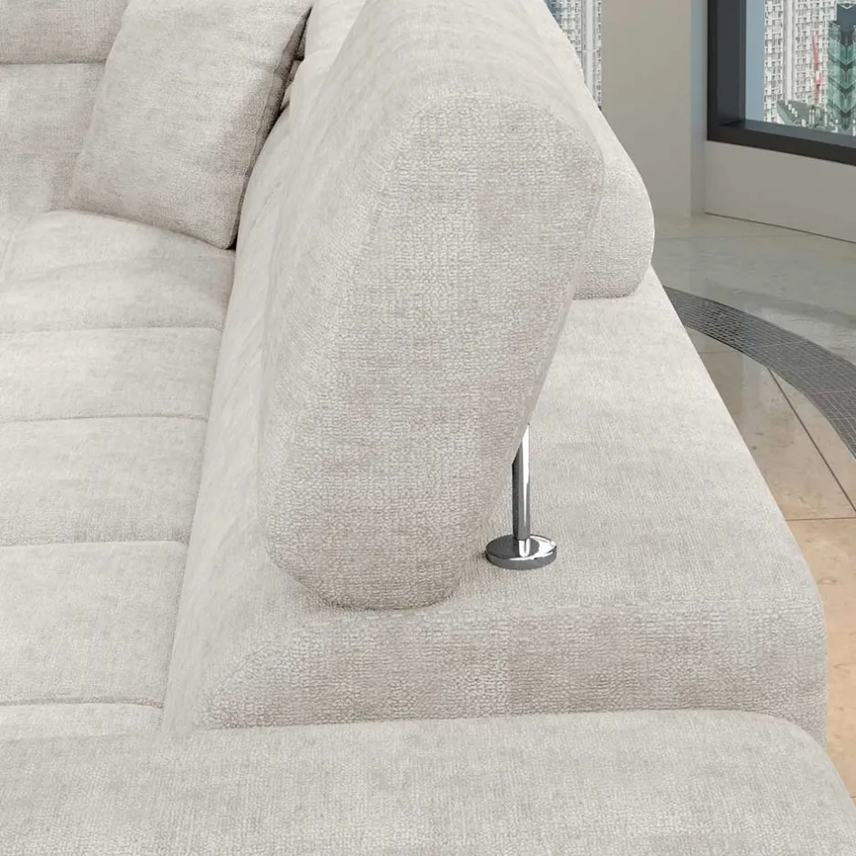 Wohnen Dreisitzer Funktionscouch in Cremeweiß - Cryptos