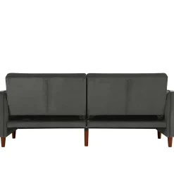 Wohnen Dreisitzer Schlafcouch in Grau Samt - Lessia