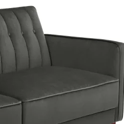 Wohnen Dreisitzer Schlafcouch in Grau Samt - Lessia