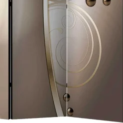 Wohnen Druck Paravent mit elegantem Motiv in Grau Brau - Lozenna