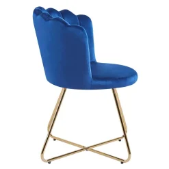 Dunkelblaue Muschelstühle aus Samt - Ryan (2er Set)^Wohnen Discount