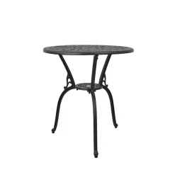 Wohnen Dunkelbrauner Metalltisch für Garten Hocumola dekorativ gestaltet