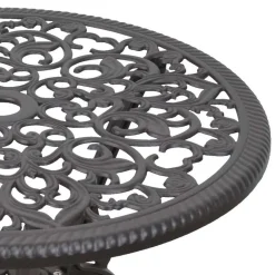 Wohnen Dunkelbrauner Metalltisch für Garten Hocumola dekorativ gestaltet