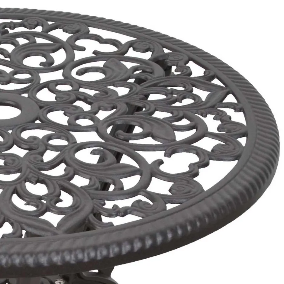 Wohnen Dunkelbrauner Metalltisch für Garten Hocumola dekorativ gestaltet