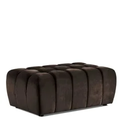 Wohnen Dunkelbrauner Wohnzimmerhocker aus Samt - Ladwica