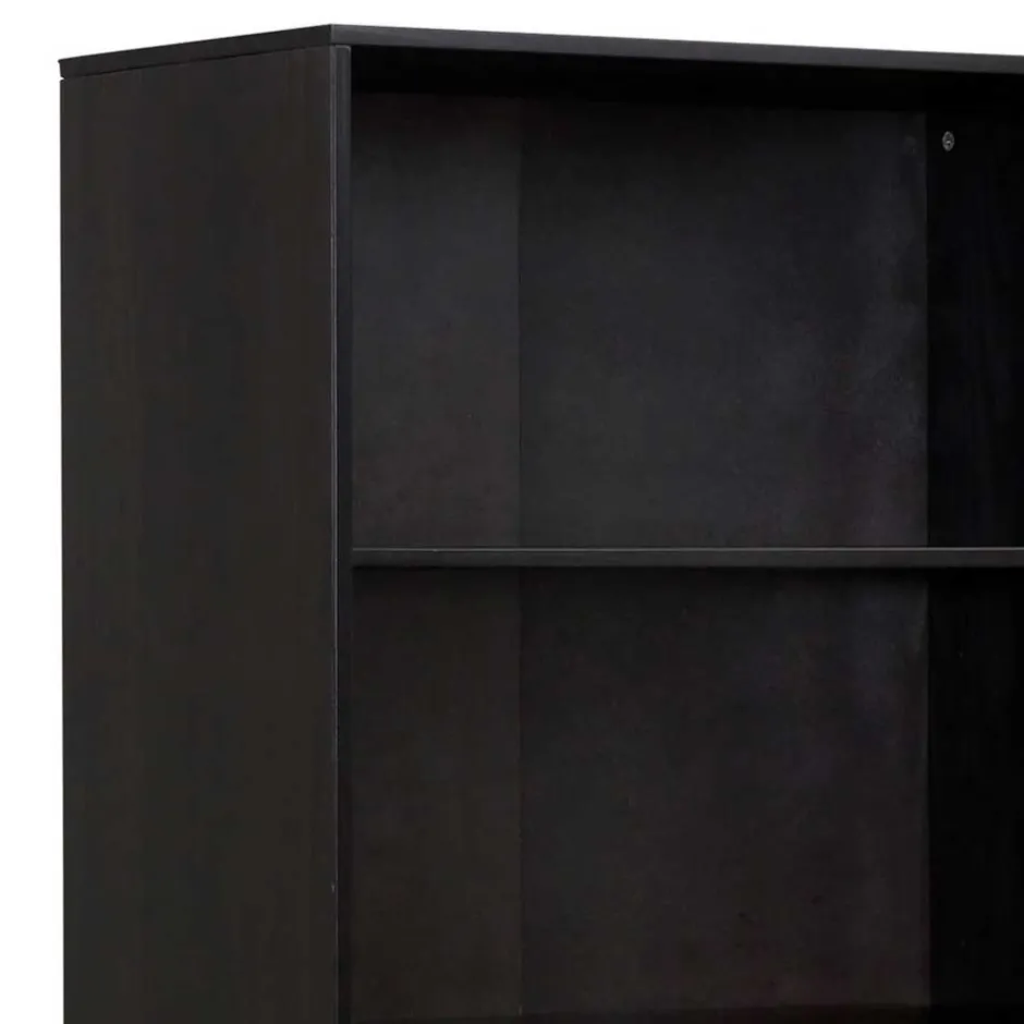 Dunkelbraunes Holzregal mit Wiener Geflecht Natur - Idamoro^Wohnen