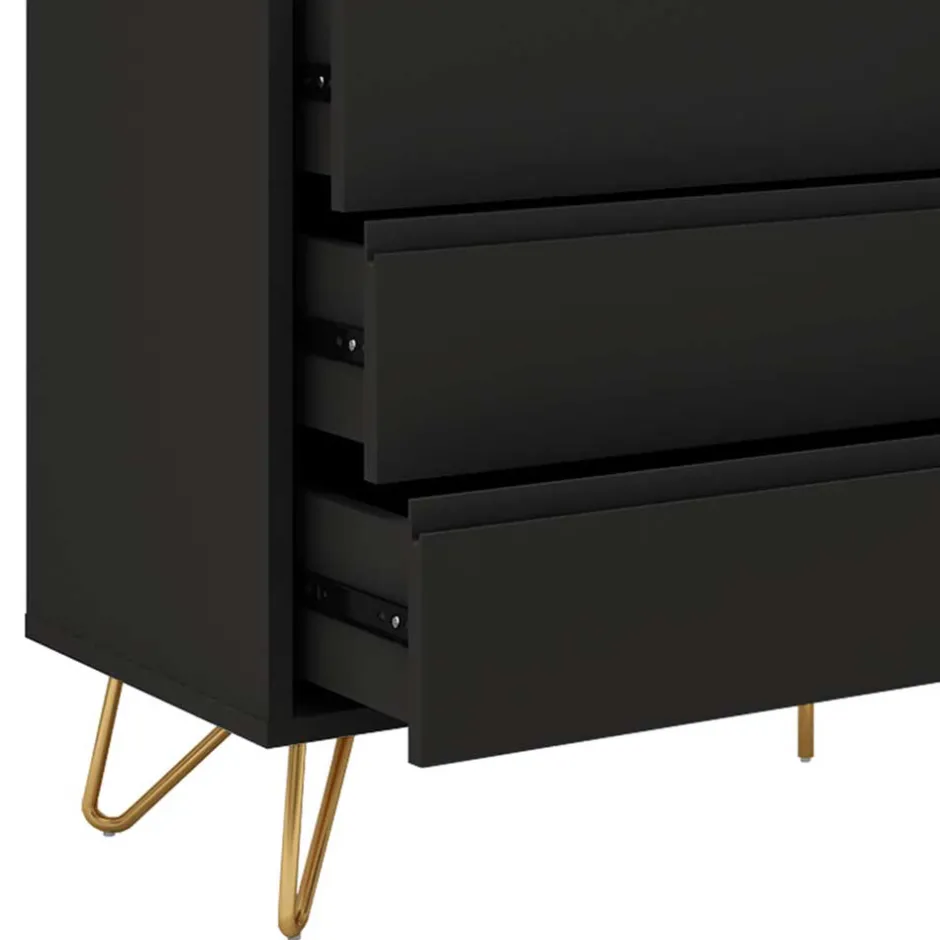 Dunkelgraue Kommode im Skandinavischen Stil - Palium^Wohnen Clearance