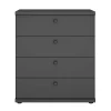 Wohnen Dunkelgraue Kommode mit vier Schubladen - Mataram