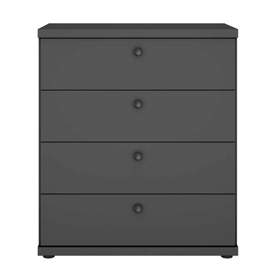 Wohnen Dunkelgraue Kommode mit vier Schubladen - Mataram