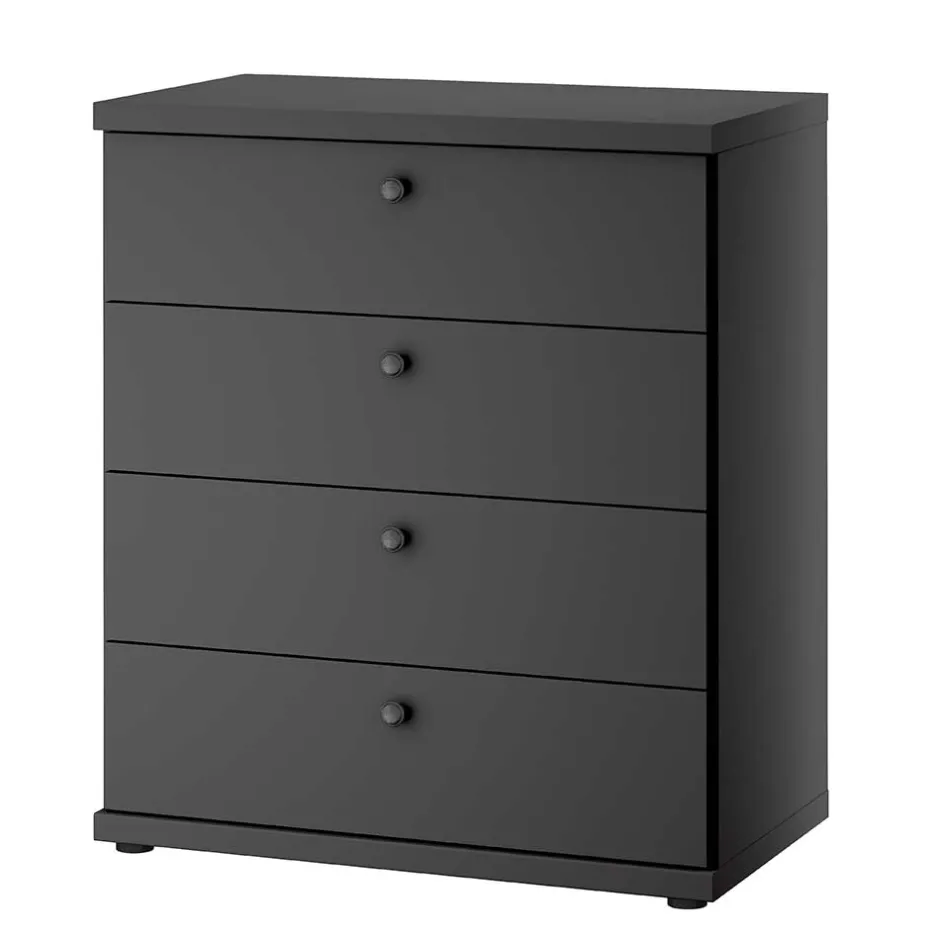 Wohnen Dunkelgraue Kommode mit vier Schubladen - Mataram