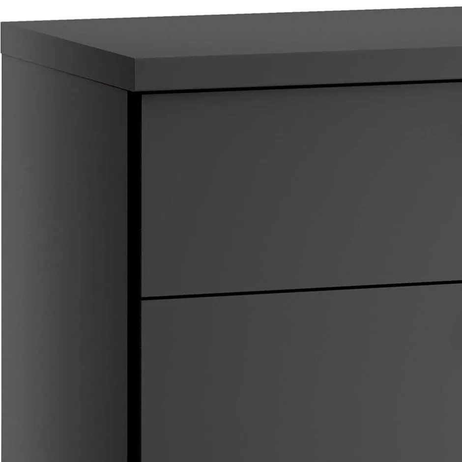 Wohnen Dunkelgraue Kommode mit vier Schubladen - Mataram