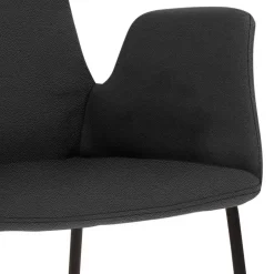 Dunkelgrauer Barstuhl aus Microfaser - Umya^Wohnen Outlet