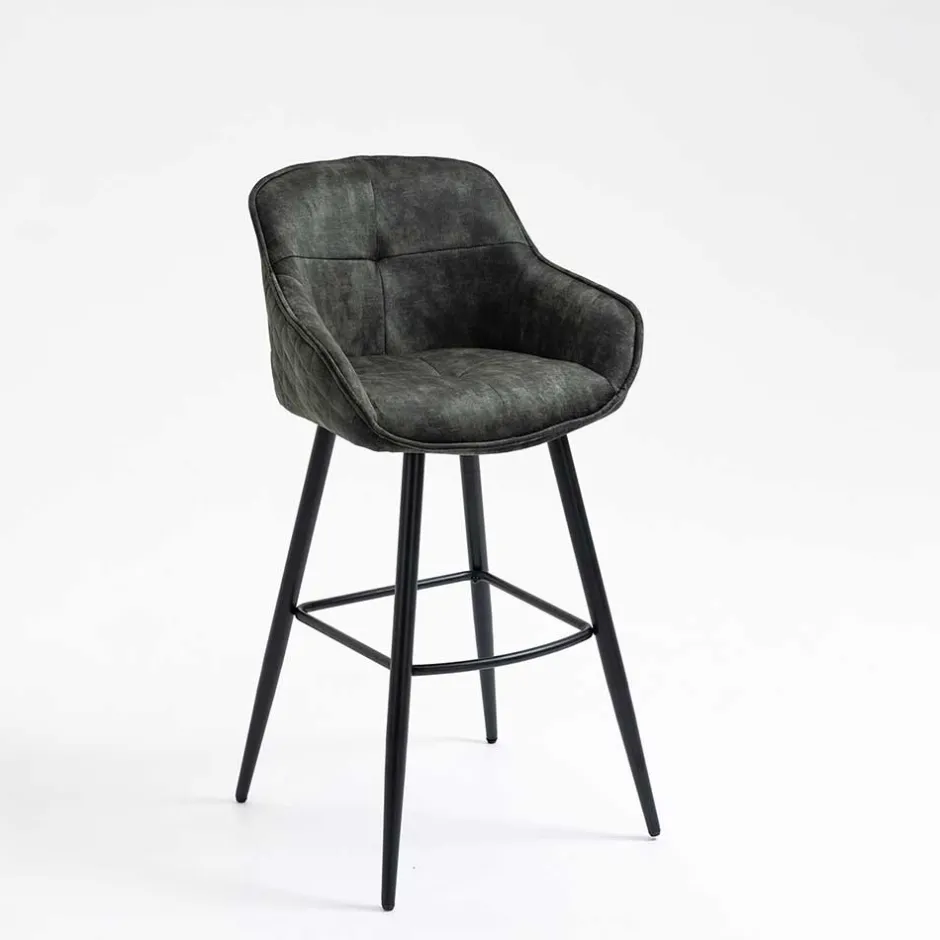 Dunkelgrauer Barstuhl mit 74 cm Sitzhöhe - Complice (2er Set)^Wohnen Sale