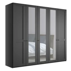Wohnen Dunkelgrauer Kleiderschrank mit Spiegeln - Mataram