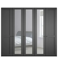 Wohnen Dunkelgrauer Kleiderschrank mit Spiegeln - Mataram