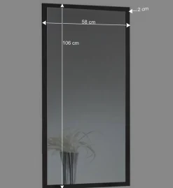 Wohnen Dunkelgrauer Wandspiegel in modernem Design - Ardila
