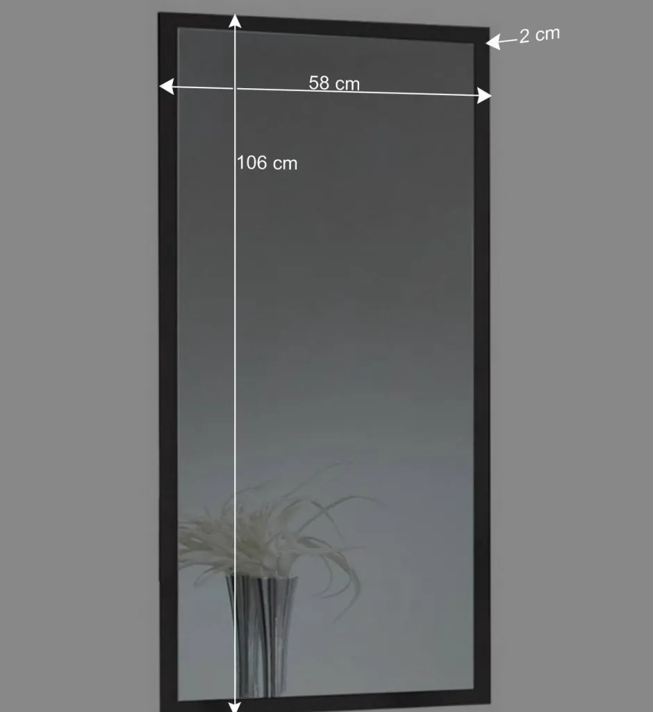 Wohnen Dunkelgrauer Wandspiegel in modernem Design - Ardila