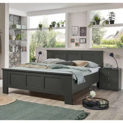 Dunkelgraues Bettgestell in 180 cm Breite - Mataram^Wohnen Online