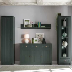 Wohnen Dunkelgrüne Country Möbel Set - Niestov (vierteilig)