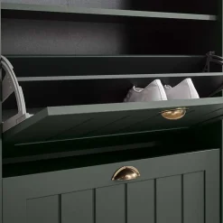 Wohnen Dunkelgrüne Flurmöbel Kombination - Niestov (vierteilig)