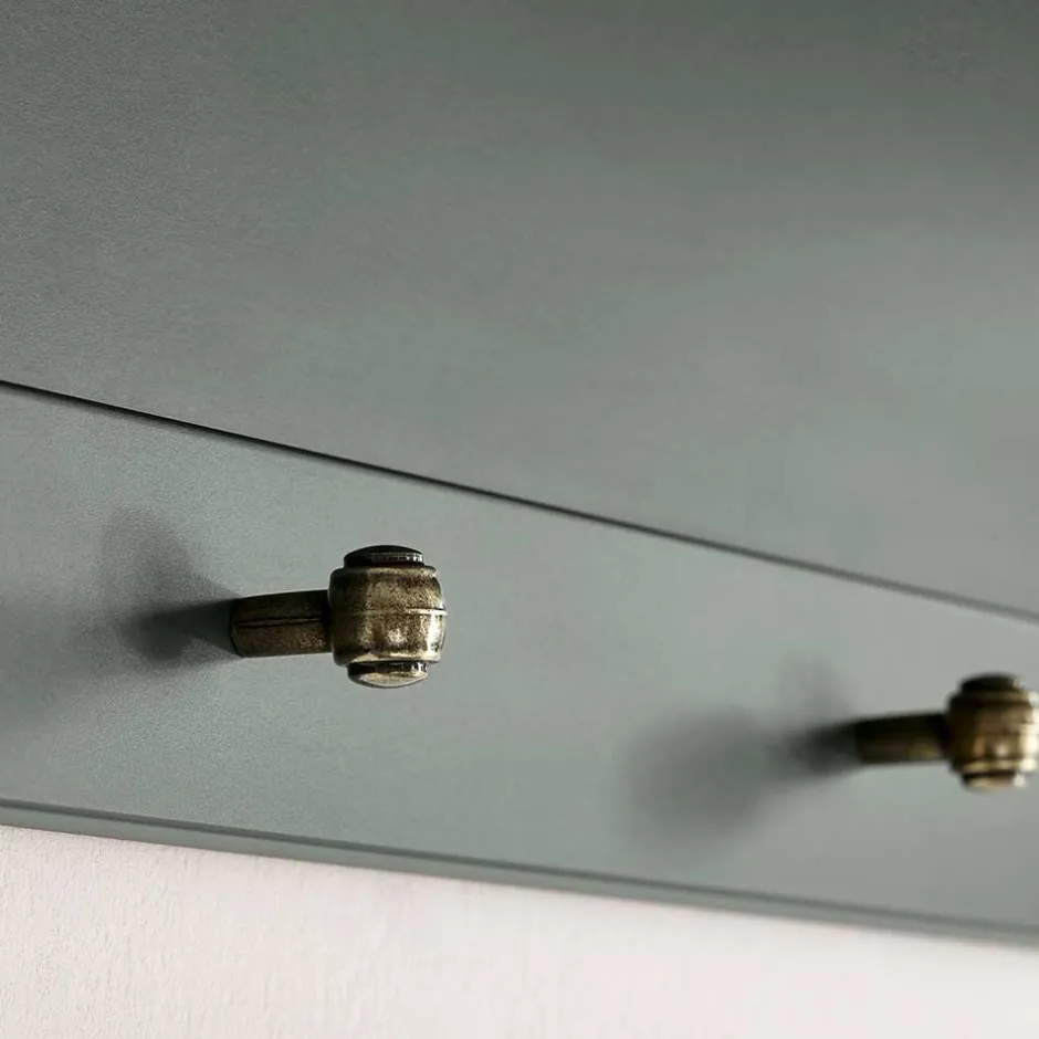 Wohnen Dunkelgrüne Landhaus Garderobe mit 4 Haken - Niestov