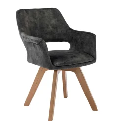 Wohnen Dunkelgrüner Tischsessel aus Samt - Gregg (2er Set)