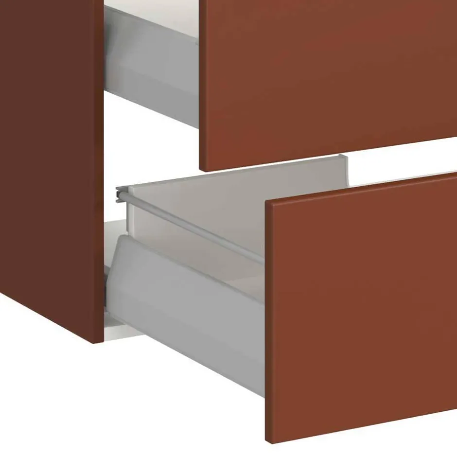 Dunkelroter Waschtisch für zwei Armaturen - Exeler^Wohnen Outlet