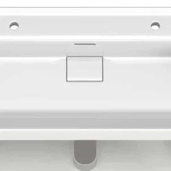 Dunkelroter Waschtisch für zwei Armaturen - Exeler^Wohnen Outlet