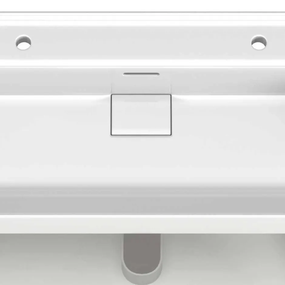 Dunkelroter Waschtisch für zwei Armaturen - Exeler^Wohnen Outlet