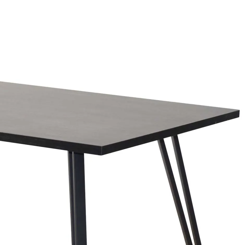 Dunkle Essgruppe mit Schwingstühlen - Basilico (fünfteilig)^Wohnen