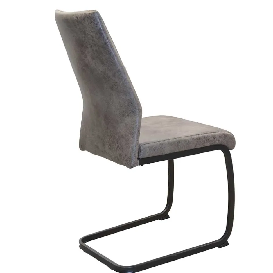 Dunkle Essgruppe mit Schwingstühlen - Basilico (fünfteilig)^Wohnen