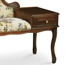 Wohnen Dunkle Telefonbank im Barock Stil Magari mit floralem Muster