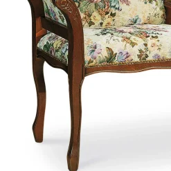 Wohnen Dunkle Telefonbank im Barock Stil Magari mit floralem Muster