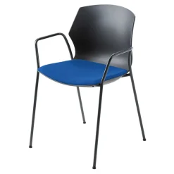 Wohnen Dunkler Armlehnenstuhl mit Polstersitz Blau - Praggio