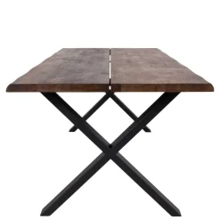 Wohnen Dunkler Eiche Tisch & Stühle in Dunkelbraun - Jovena (siebenteilig)