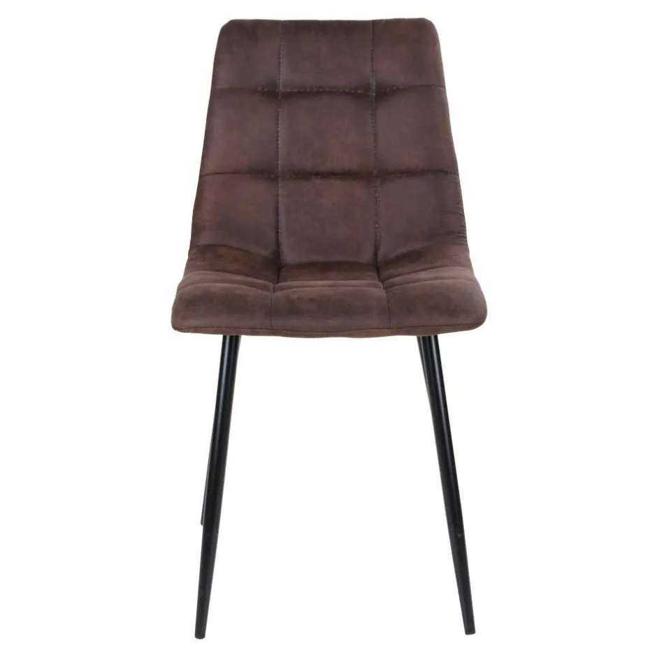 Wohnen Dunkler Eiche Tisch & Stühle in Dunkelbraun - Jovena (siebenteilig)