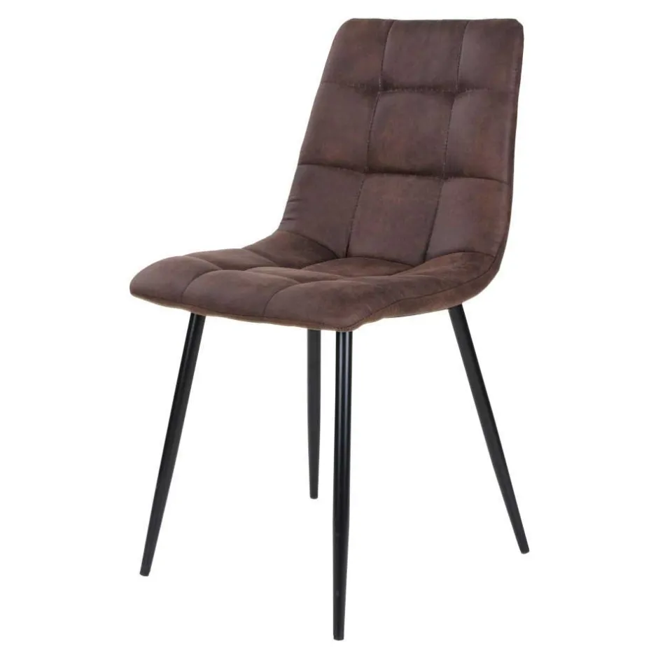 Wohnen Dunkler Eiche Tisch & Stühle in Dunkelbraun - Jovena (siebenteilig)