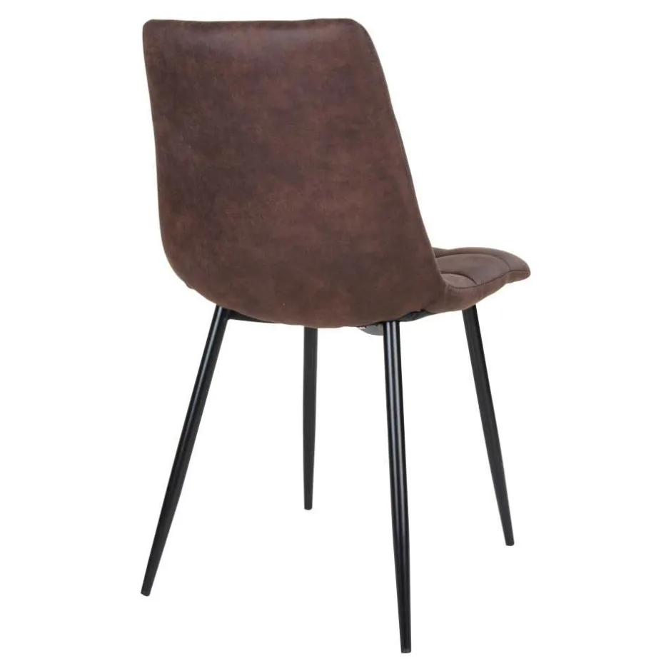 Wohnen Dunkler Eiche Tisch & Stühle in Dunkelbraun - Jovena (siebenteilig)