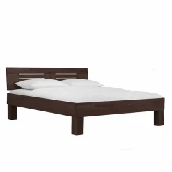 Wohnen Dunkles Massivholz Bett Ceolata in Buche Wenge lackiert