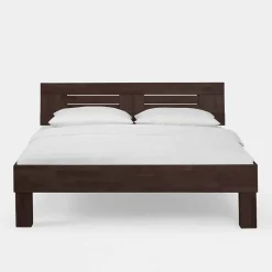 Wohnen Dunkles Massivholz Bett Ceolata in Buche Wenge lackiert