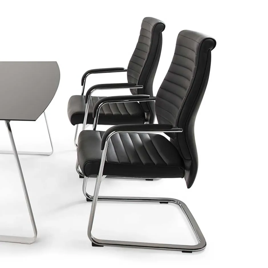 Wohnen Echtleder Schwingstuhl mit Armlehnen - Fieston