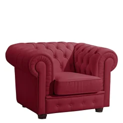 Wohnen Echtleder Sessel in Rot - Geoloro