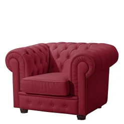 Wohnen Echtleder Sessel in Rot - Geoloro