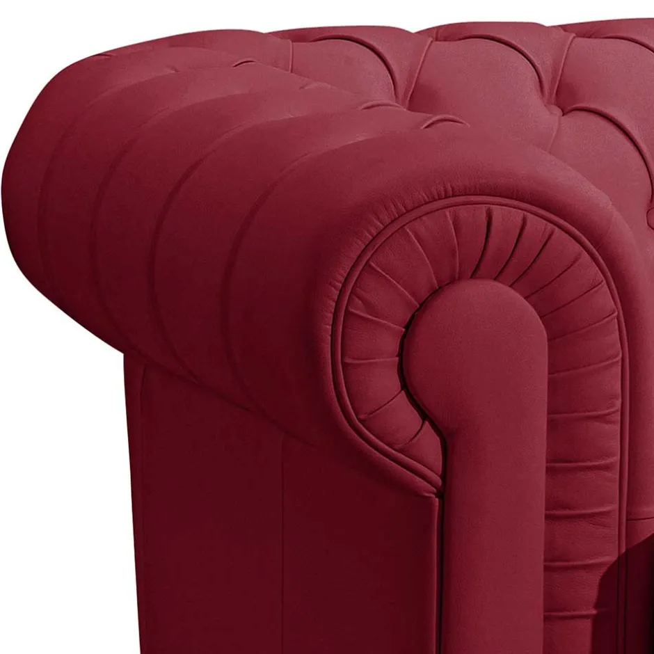 Wohnen Echtleder Sessel in Rot - Geoloro