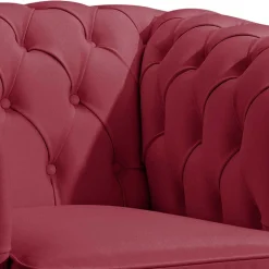 Wohnen Echtleder Sessel in Rot - Geoloro