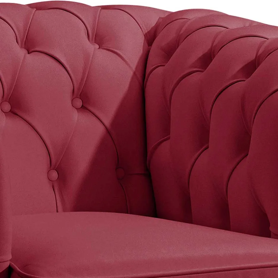 Wohnen Echtleder Sessel in Rot - Geoloro